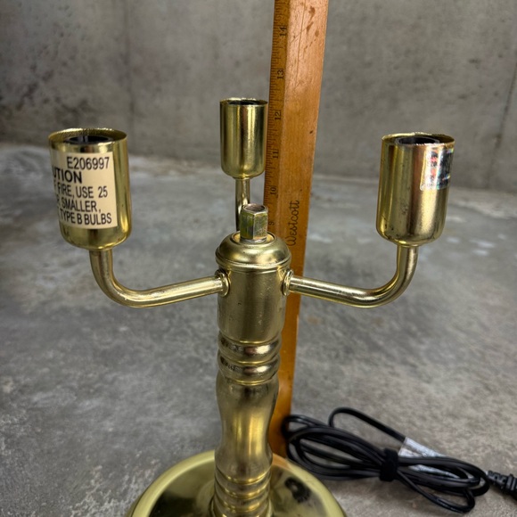 Vintage Brass 3-Light Lamp Base - Picture 7 of 11
